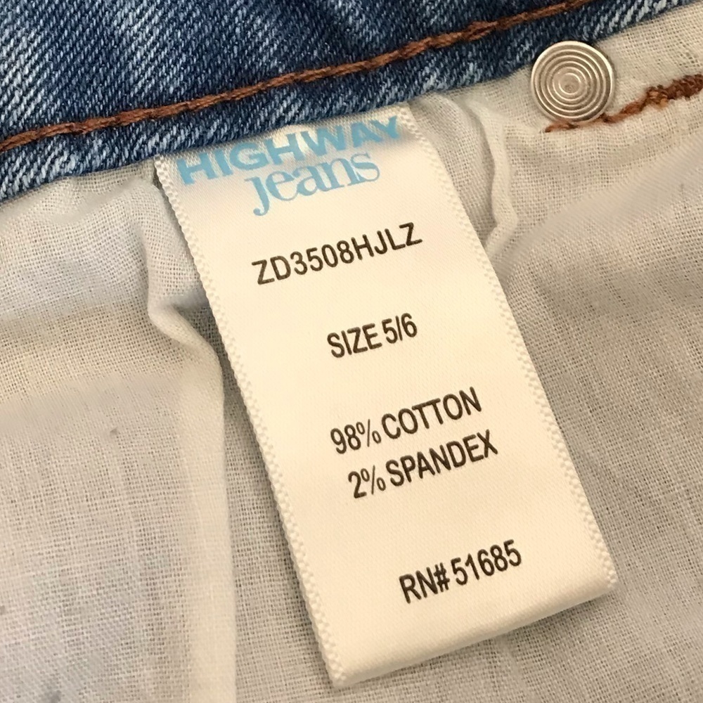 Highway Jeans Blue Raw Hem Denim Mini Skirt Size 5 / 6 - Picture 10 of 11